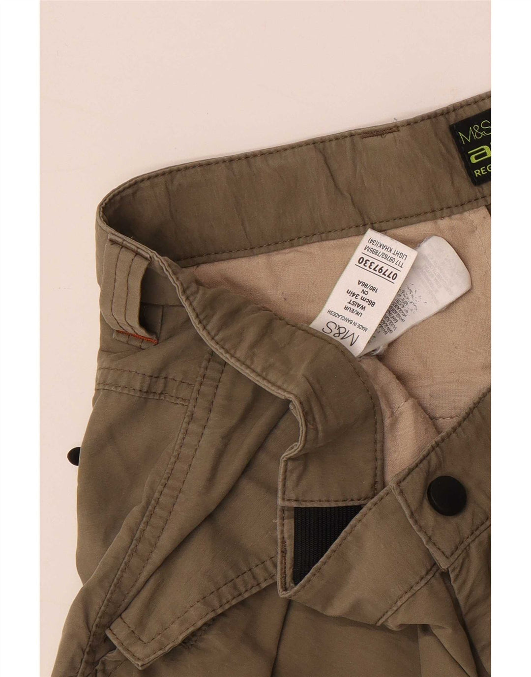 Marks & Spencer Herren Cargoshorts W34 Large Khaki Baumwolle