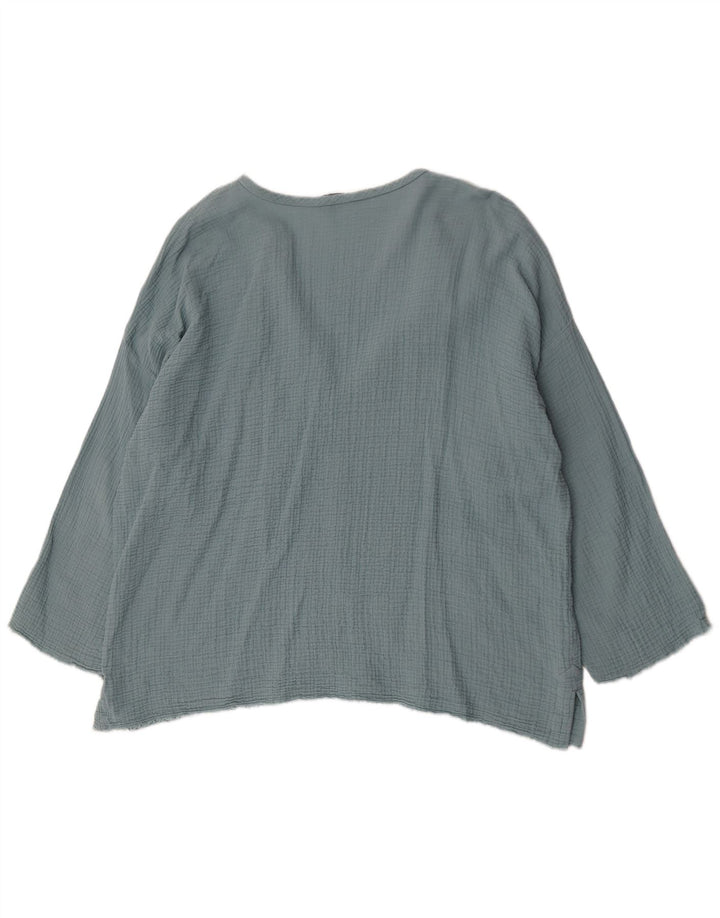 Übergroßes Tunika-Oberteil von Zara für Damen, UK 18, XL, blaue Baumwolle