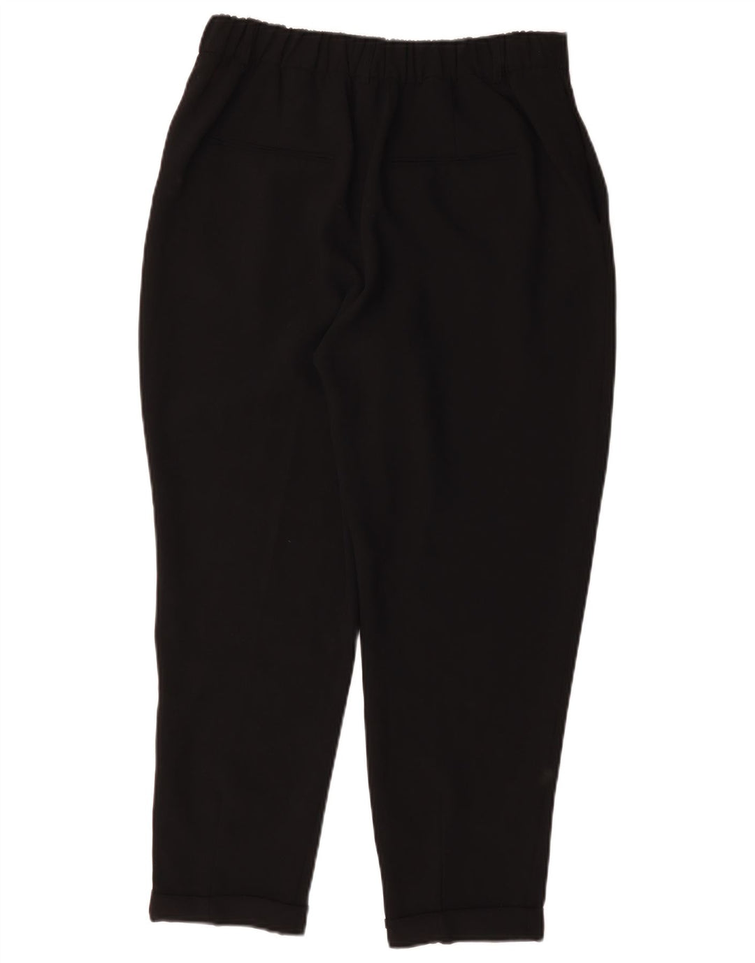 Zara Damen-Hose mit hohem Bund, kurz geschnitten, Größe L, W32, L25, Schwarz, Polyester