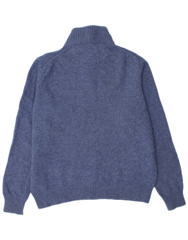 Trussardi Jeans Herren-Pullover mit Reißverschluss am Hals, 3XL, blaue Wolle