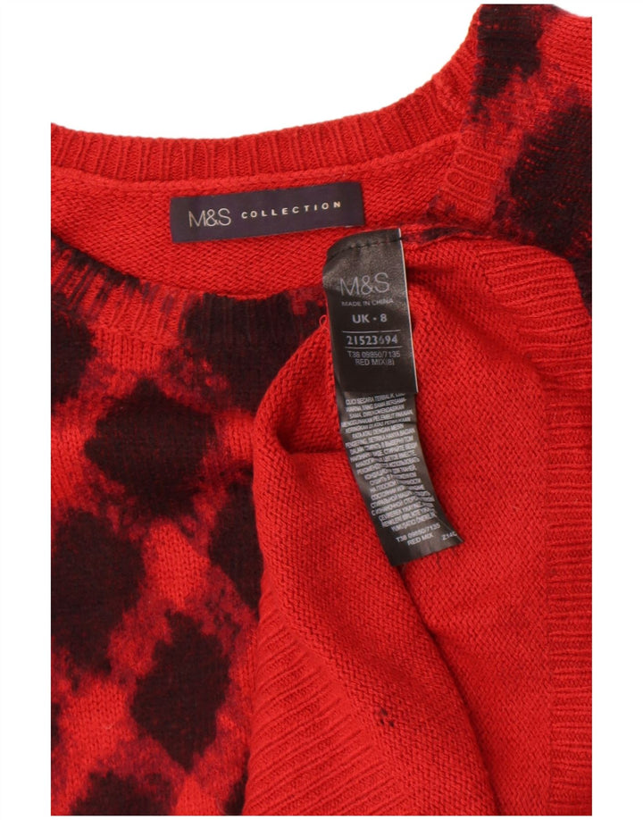 Marks & Spencer Damen-Pullover mit U-Boot-Ausschnitt, Gr. 8, Rot