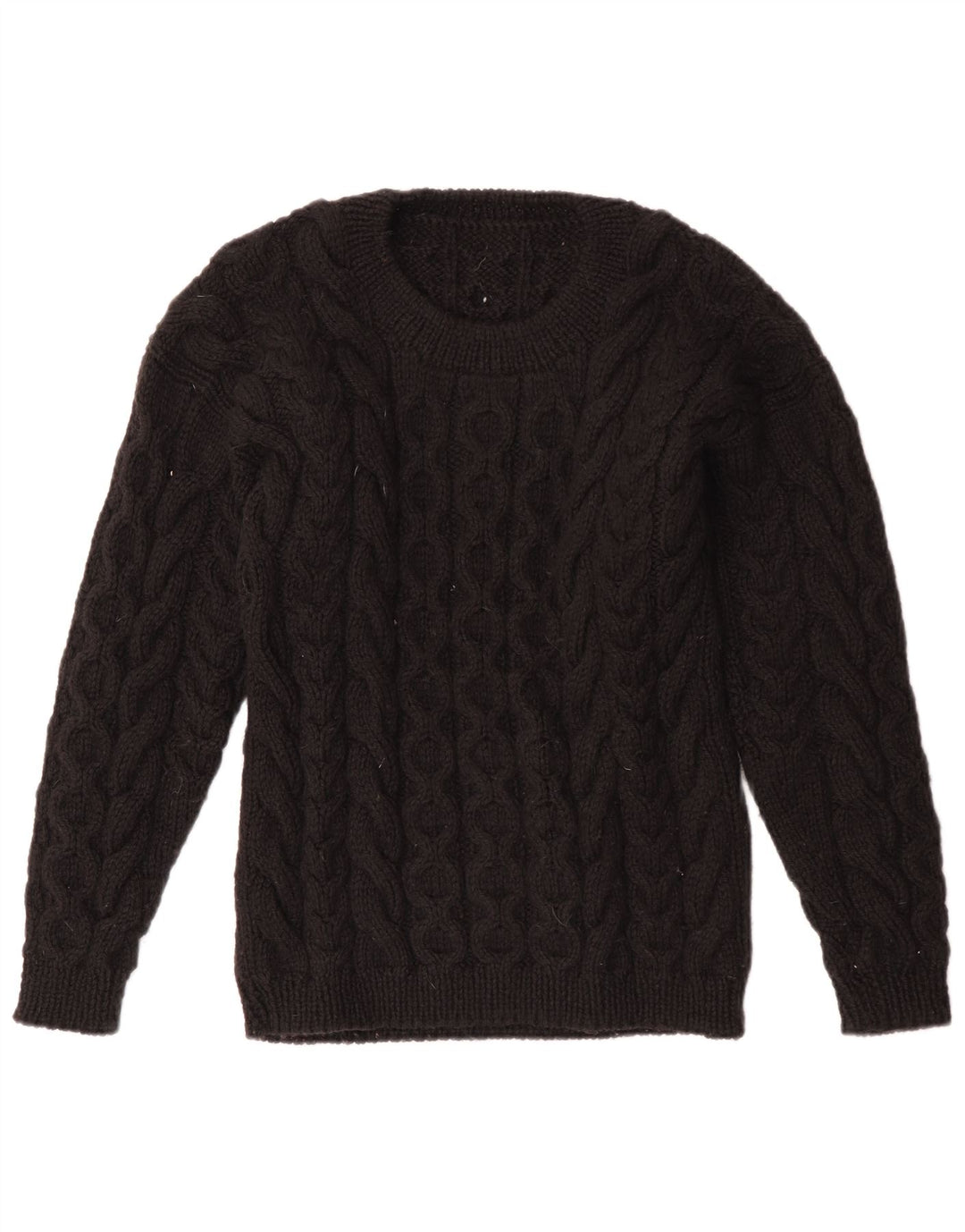 VINTAGE Damen-Pullover mit Rundhalsausschnitt, Gr. 12, mittelschwarz