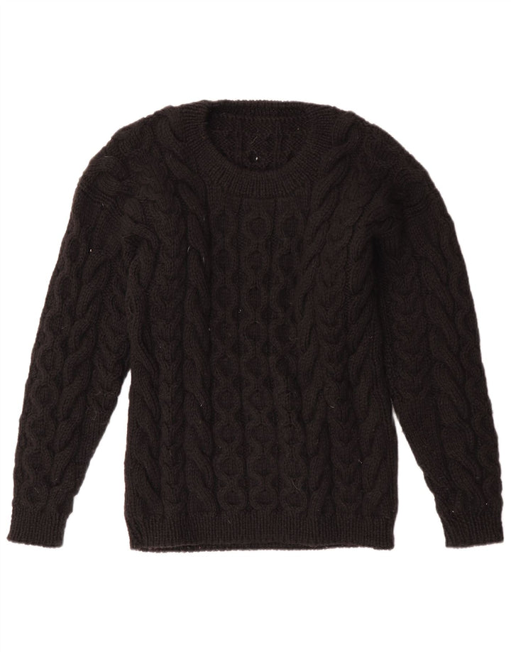 VINTAGE Damen-Pullover mit Rundhalsausschnitt, Gr. 12, mittelschwarz