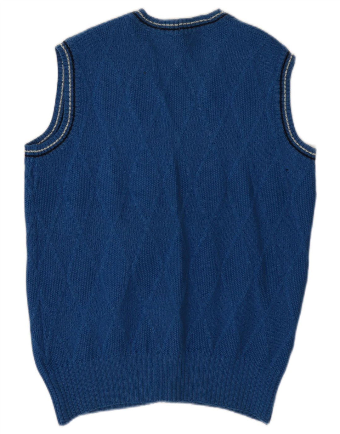 AUSTRALIAN L'ALPINA Herren-Cardigan-Pullover IT 50 Mittelblau Argyle/Diamant
