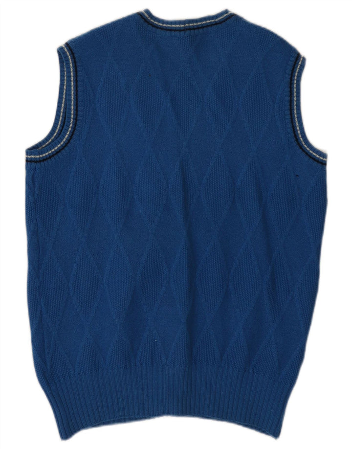 AUSTRALIAN L'ALPINA Herren-Cardigan-Pullover IT 50 Mittelblau Argyle/Diamant