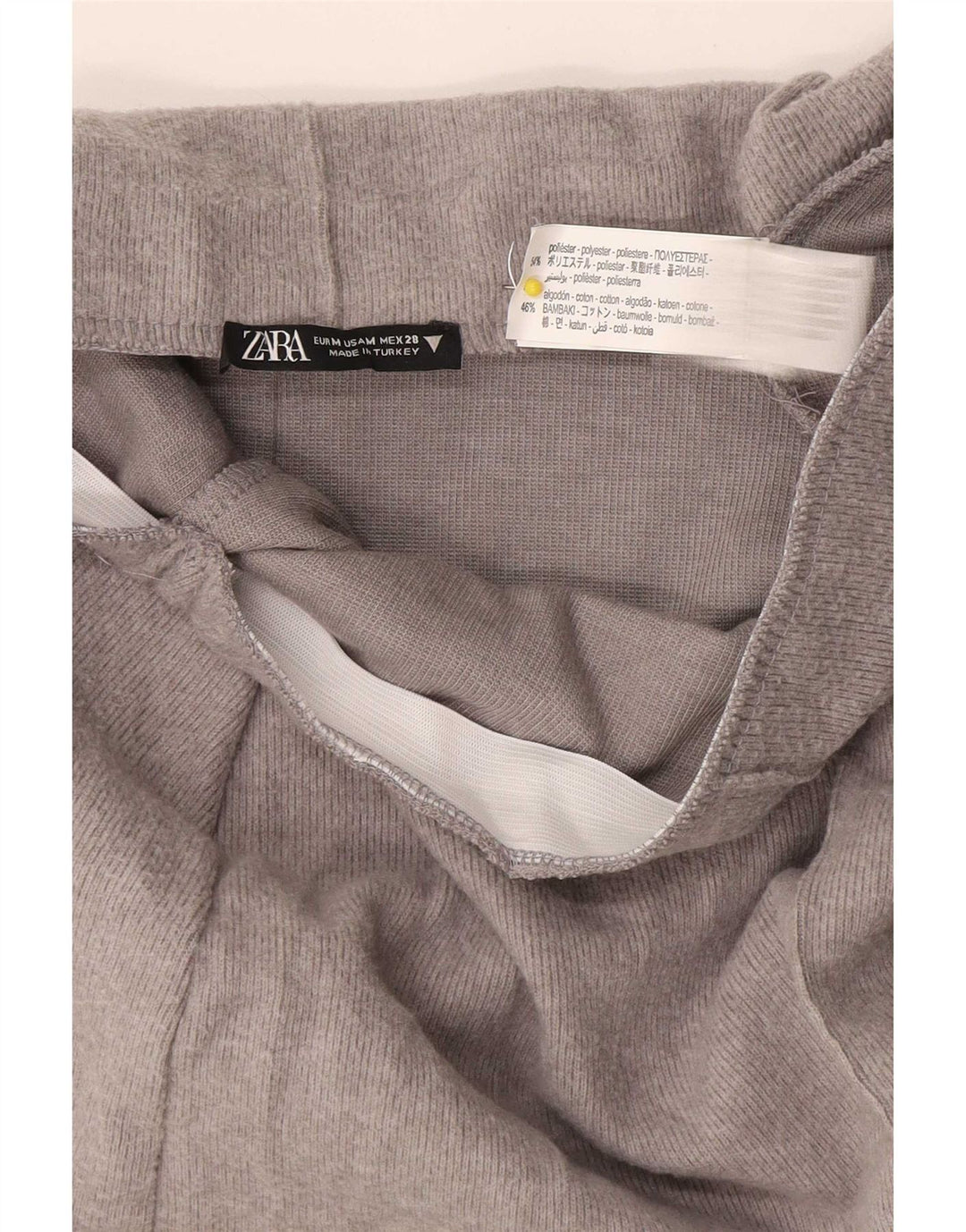 Zara Damen Midirock Medium W28 Grau meliertes Polyester