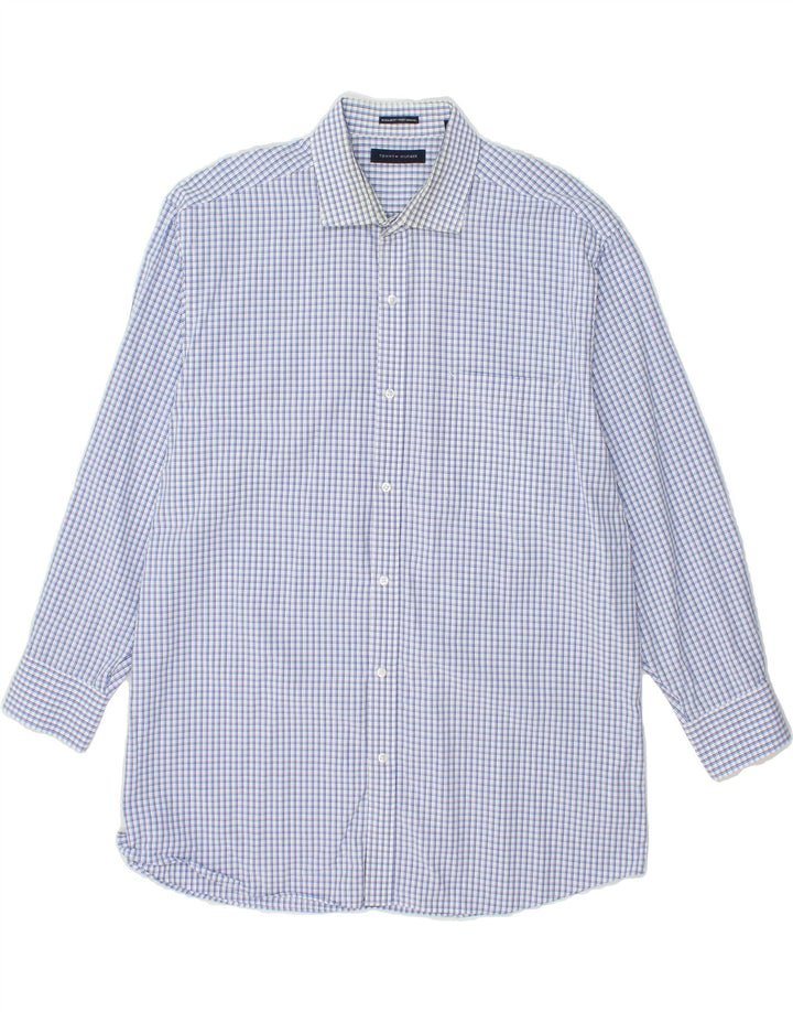 TOMMY HILFIGER Mens Regular Fit Shirt Size 17 XL Blue Check Cotton Vintage Tommy Hilfiger and Second-Hand Tommy Hilfiger from Messina Hembry 