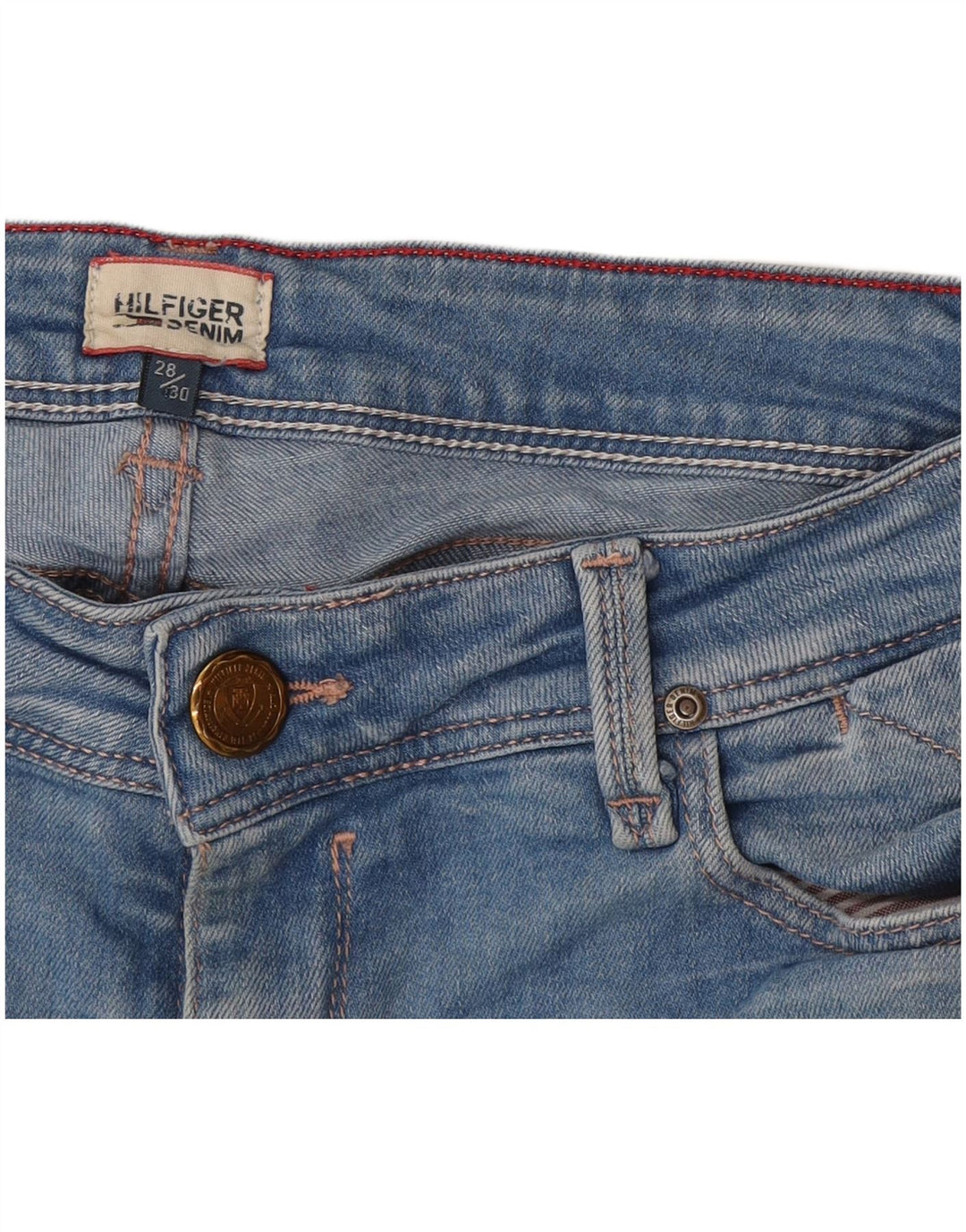 Tommy Hilfiger Damen Bootcut-Jeans W28 L30 Blau