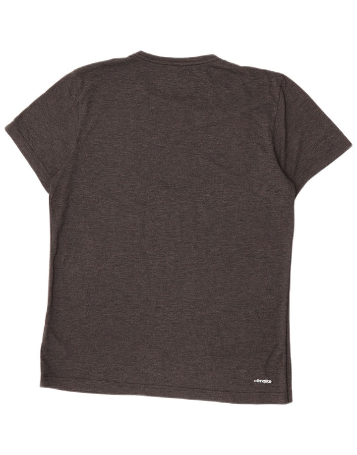 Adidas Herren Climalite T-Shirt Top Large Grau Polyester