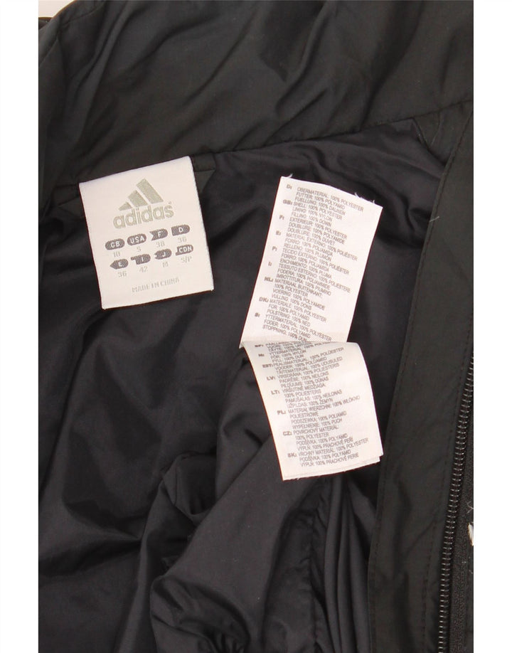 ADIDAS Damen Übergroße, gepolsterte Kapuzenjacke, UK 10, Small, Schwarz, Polyester