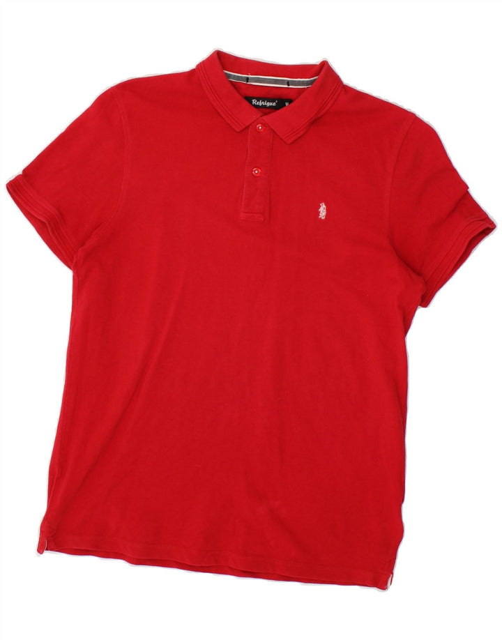 REFRIGUE Mens Polo Shirt Medium Red Cotton Vintage Refrigue and Second-Hand Refrigue from Messina Hembry 
