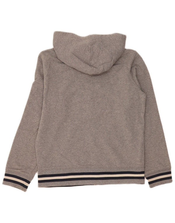 Benetton Jungen-Kapuzenpullover mit grafischem Reißverschluss, 10–11 Jahre, XL, graue Baumwolle