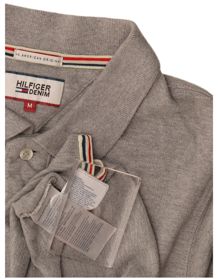 Tommy Hilfiger Herren-Poloshirt aus mittelgrauer Baumwolle