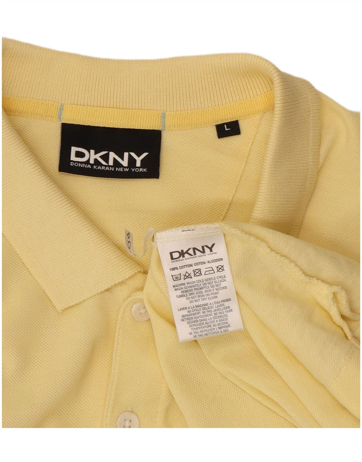 Dkny Herren-Poloshirt, groß, gelbe Baumwolle