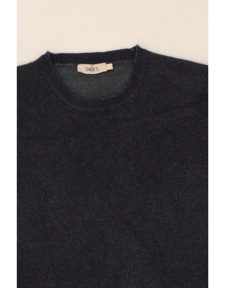 DACK'S Mens Crew Neck Jumper Sweater Medium Navy Blue Viscose Vintage Dack's and Second-Hand Dack's from Messina Hembry 