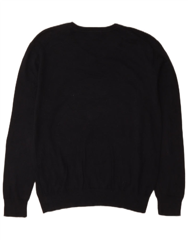 Gap Herren-Pullover mit V-Ausschnitt aus mittelblauer Baumwolle