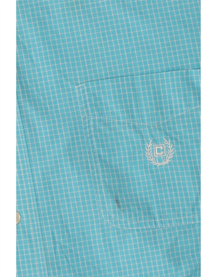 Chaps Herren-Hemd, pflegeleicht, XL, blau kariert, Baumwolle