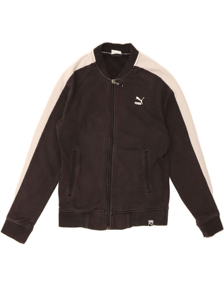 PUMA Womens Graphic Tracksuit Top Jacket UK 8 Small Black Colourblock Vintage Puma and Second-Hand Puma from Messina Hembry 