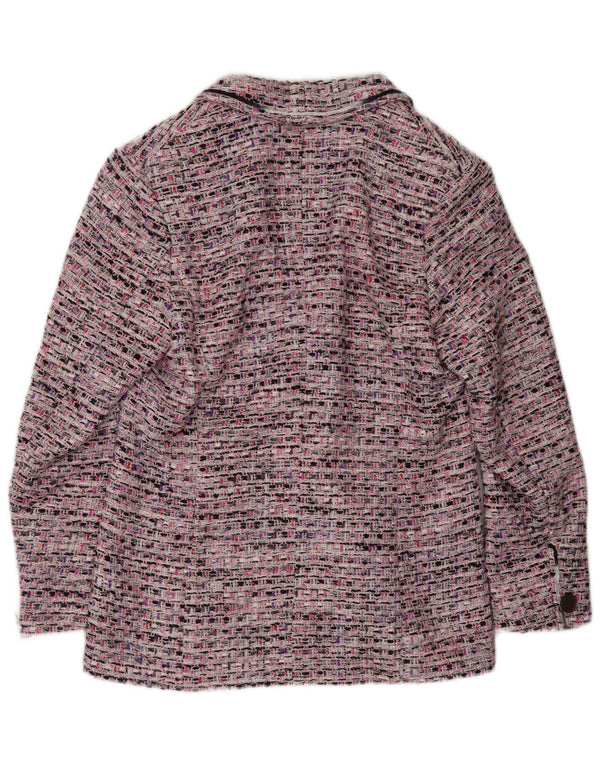 Vintage Damen 3-Knopf-Blazerjacke UK 14 Mittelrosa meliert