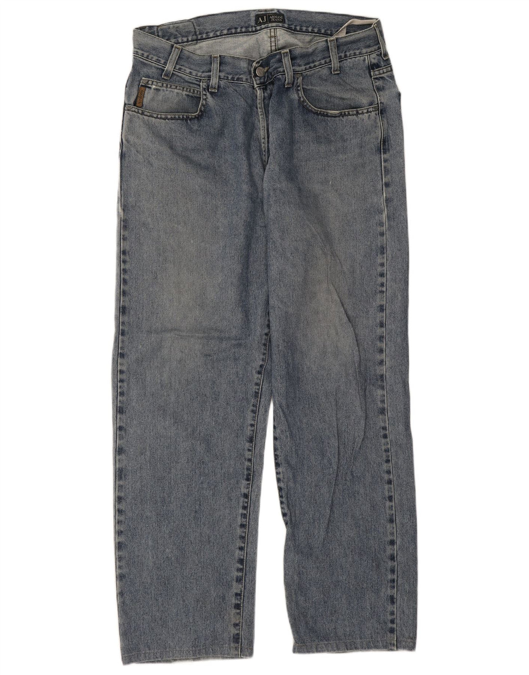 Armani Herren Straight Jeans W36 L29 Blaue Baumwolle