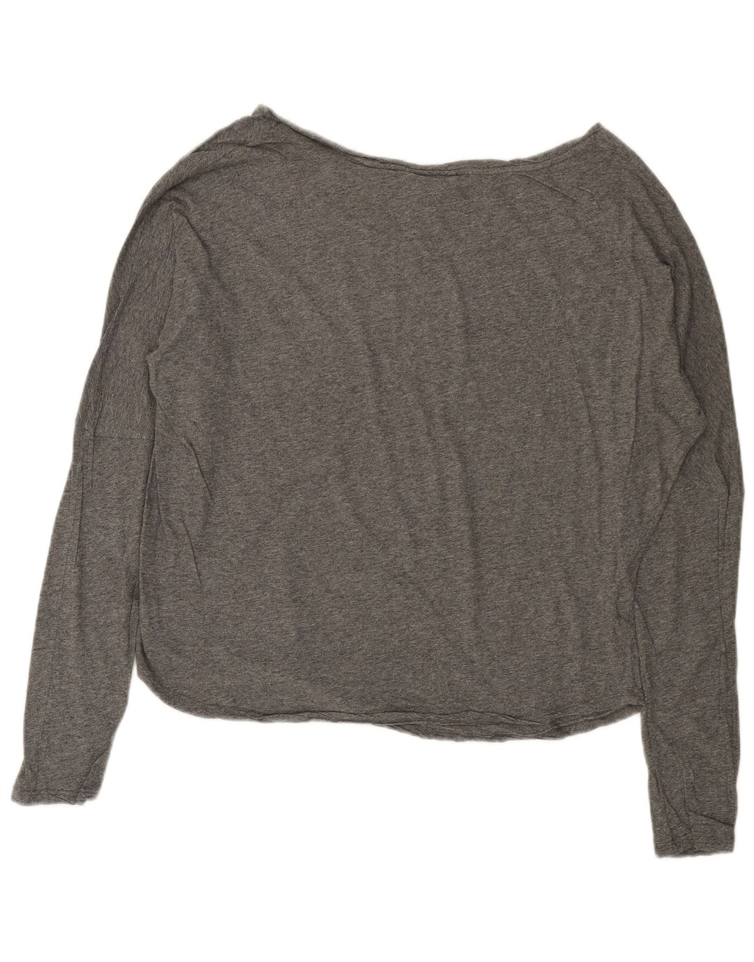 MAISON SCOTCH Damen Übergroßes grafisches Top Langarm US 2 XS Graue Baumwolle
