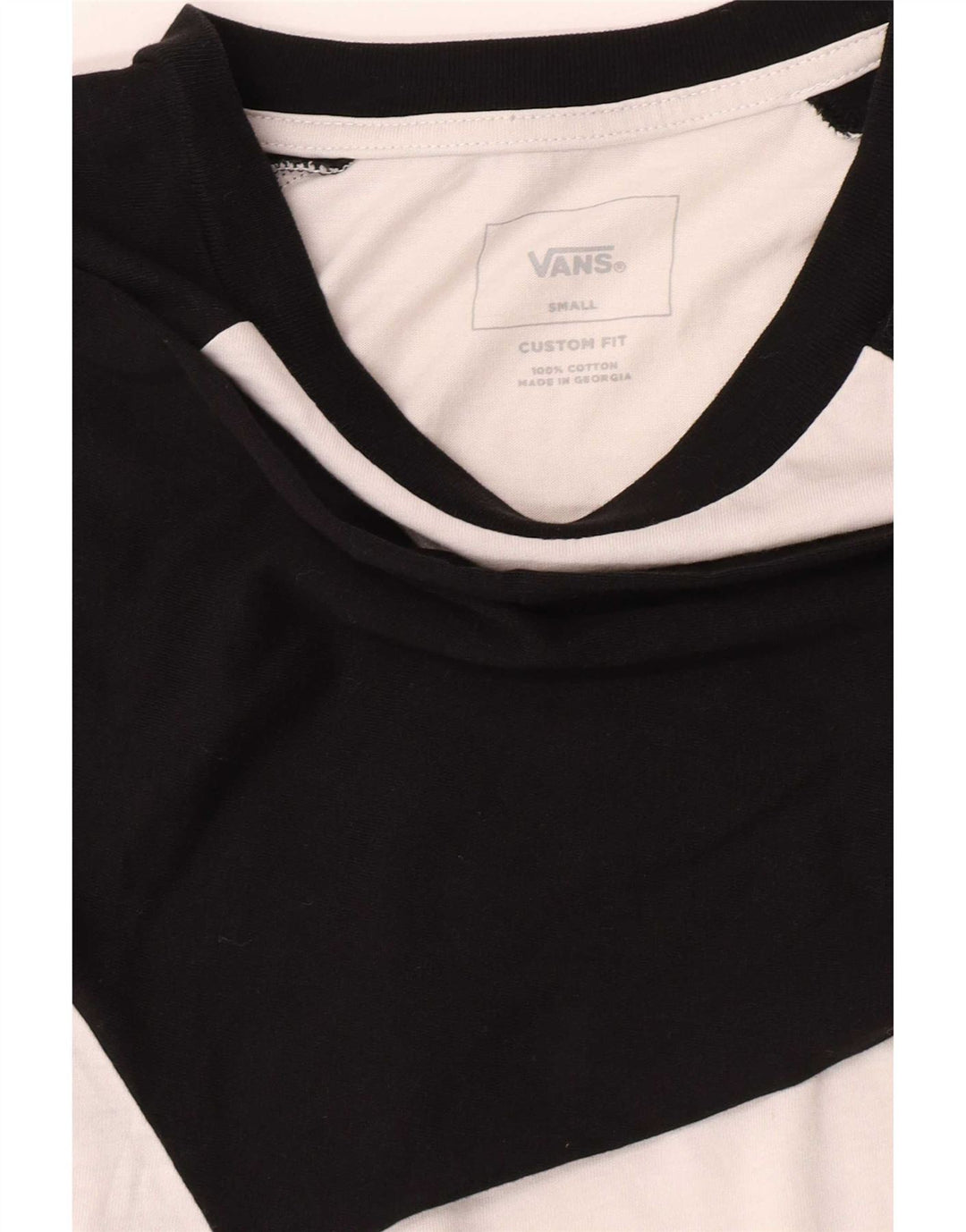 Vans Herren-Oberteil mit 3/4-Ärmeln, Größe S, Weiß, Colourblock-Baumwolle