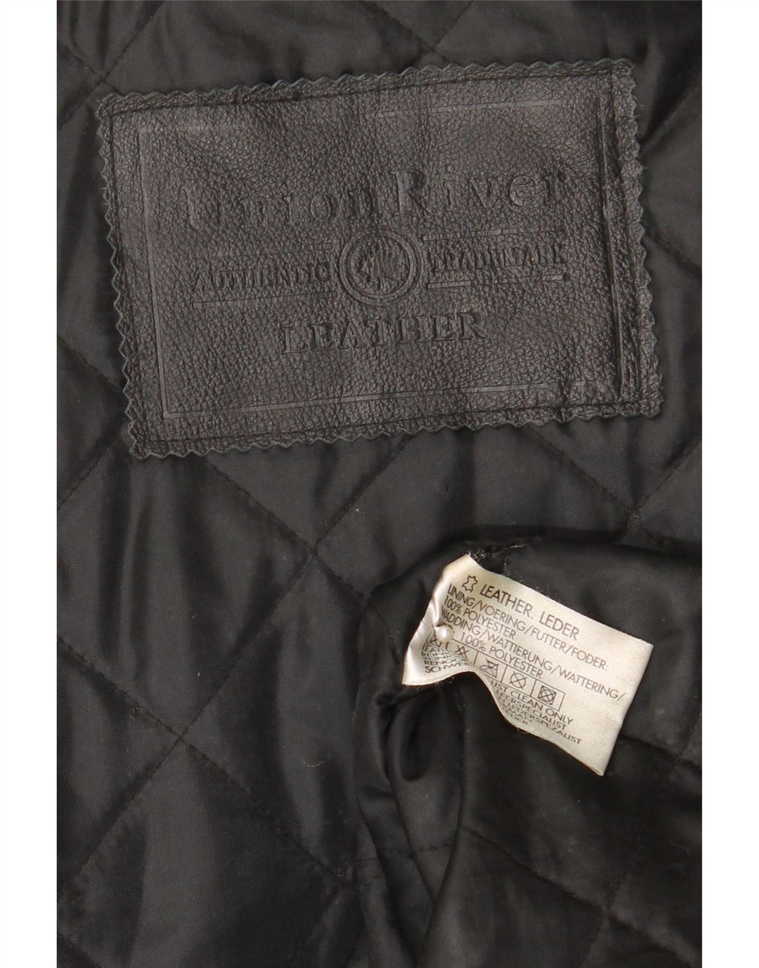 Union River Herren-Ledermantel, Größe 41/43, großes schwarzes Leder
