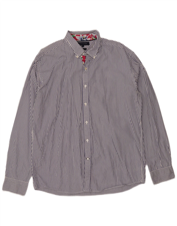 Tommy Hilfiger Herrenhemd XL blau gestreift aus Baumwolle