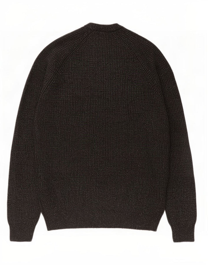 Marks & Spencer Herren-Pullover mit Rundhalsausschnitt, Mittelschwarz gefleckt