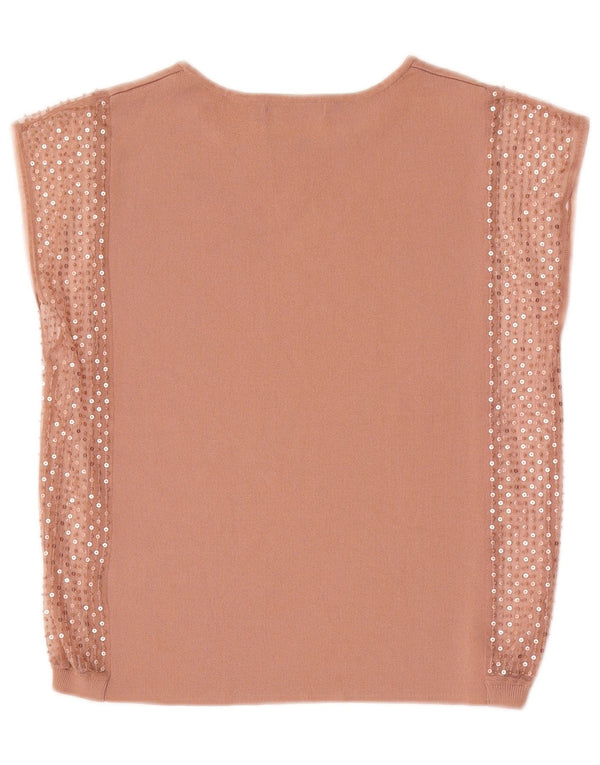 Zara Damen Bluse Top UK 14 Medium Beige