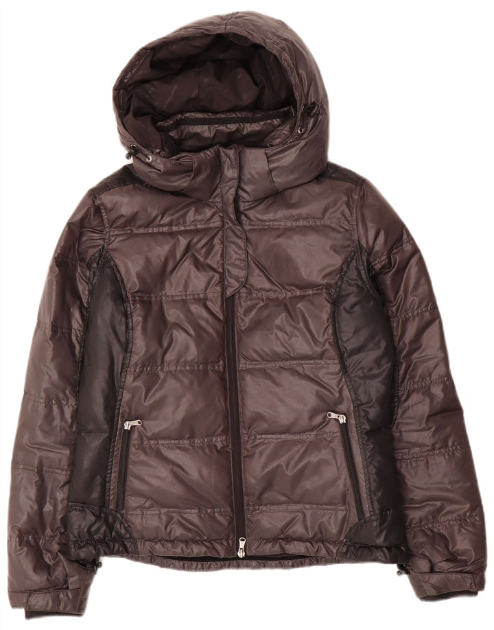 Conte of Florence Damen Wattierte Jacke IT 44 Mittelbraun Farbblock