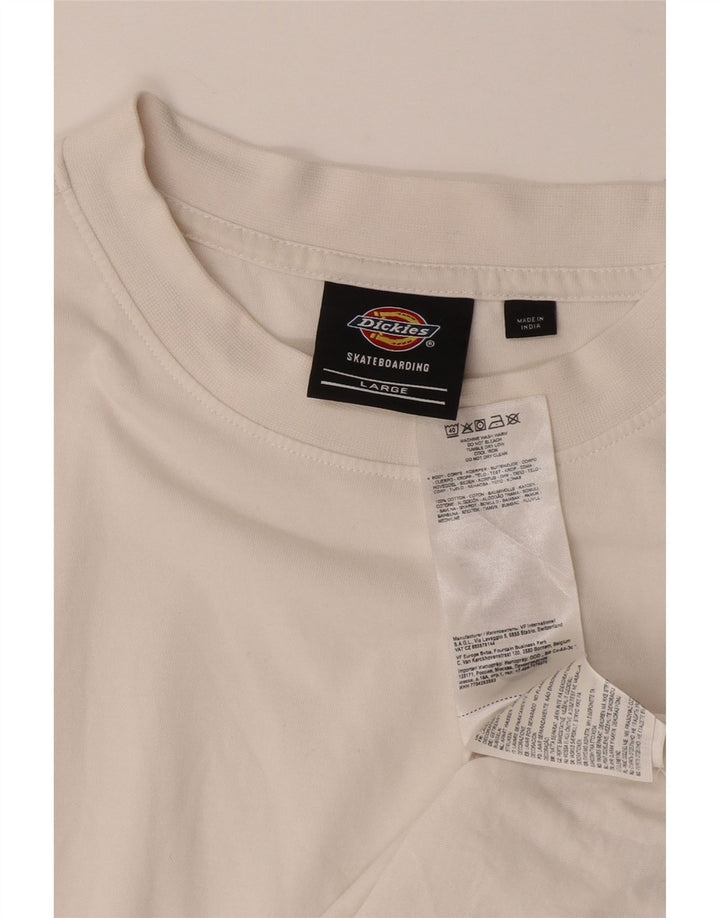DICKIES Herren-T-Shirt-Oberteil, groß, weiße Baumwolle