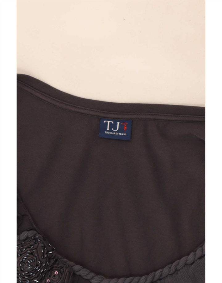 Trussardi Damen ärmelloses Blusenoberteil UK 10 Small Grau