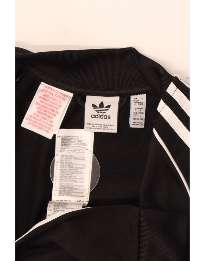 Adidas Jungen Trainingsanzug Top Jacke 12-13 Jahre Schwarzes Polyester
