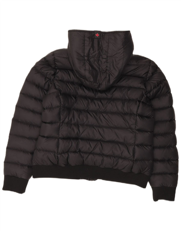 Canadiens Womens Hooded Bomber Wattierte Jacke UK 18 XL Schwarz Polyamid