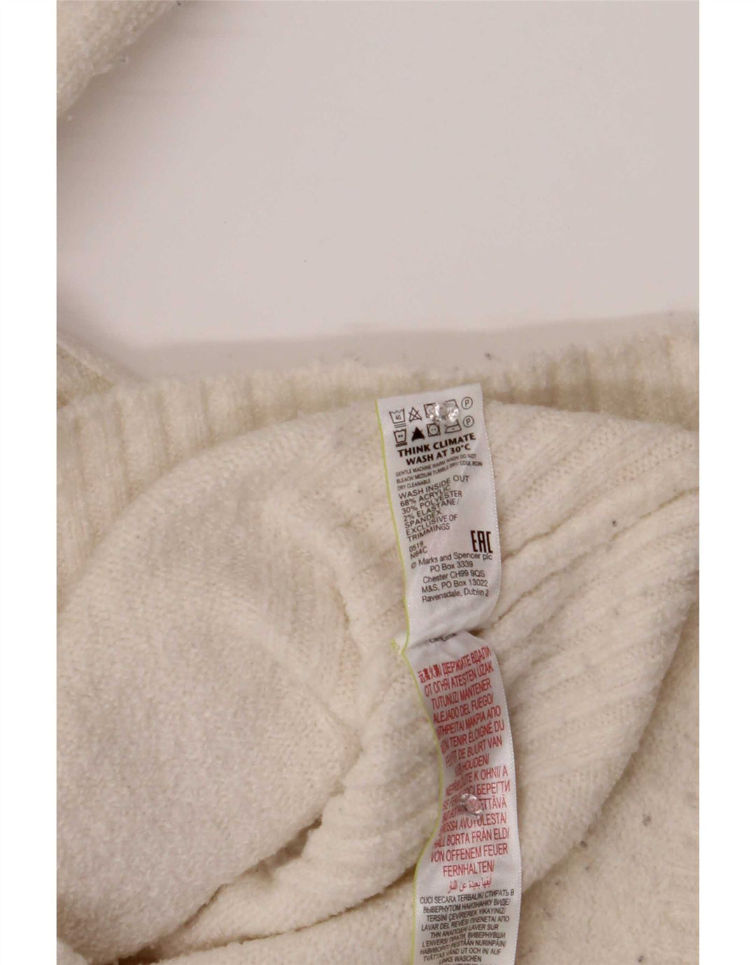 Marks & Spencer Damen-Pullover, übergroß, Rollkragenpullover, Gr. 10, Größe S, Weiß