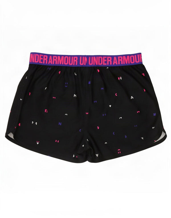 Under Armour Heat Gear Sportshorts für Mädchen, 13–14 Jahre, XL, Schwarz gepunktet