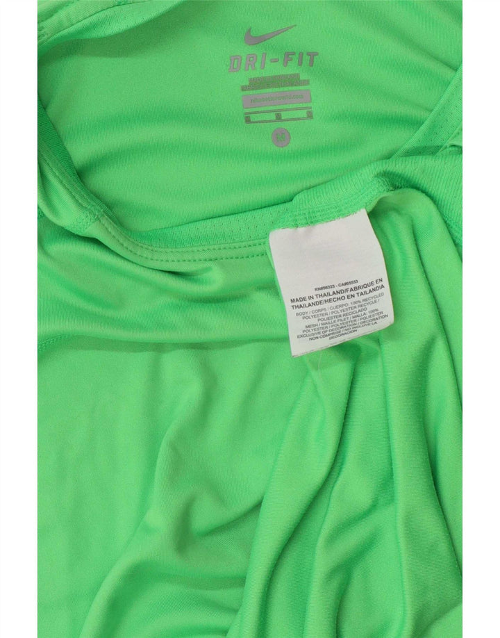 Nike Damen Dri Fit T-Shirt Top UK 12 Mittelgrünes Polyester