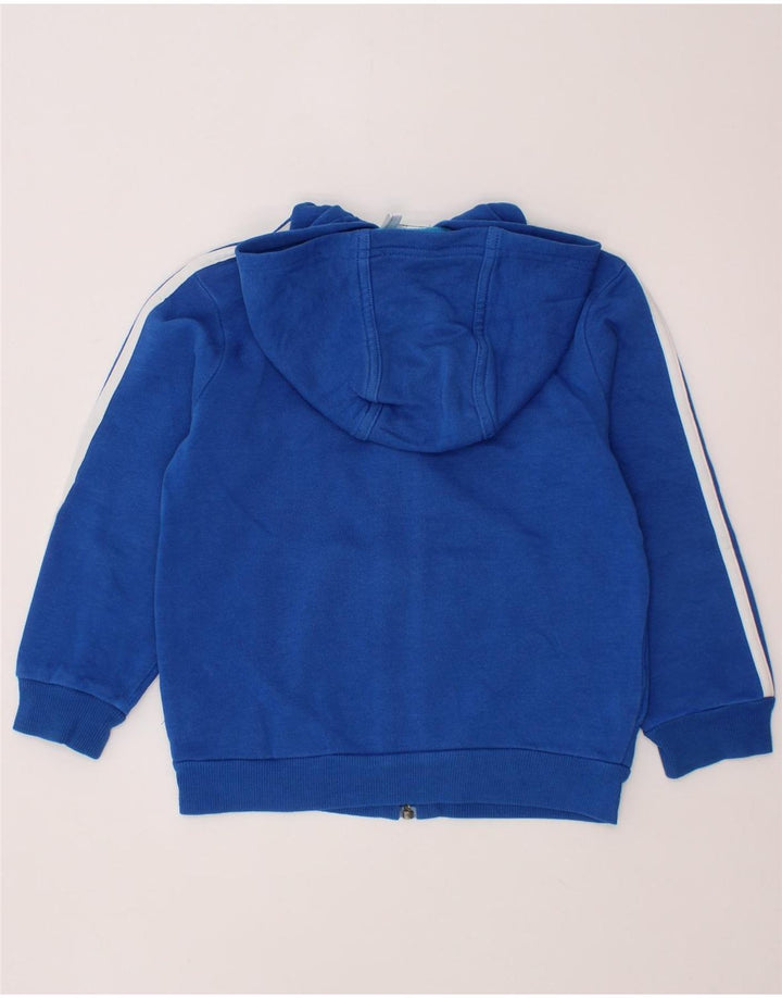 ADIDAS Kapuzenpullover mit grafischem Reißverschluss für Jungen, 3–4 Jahre, blaue Baumwolle