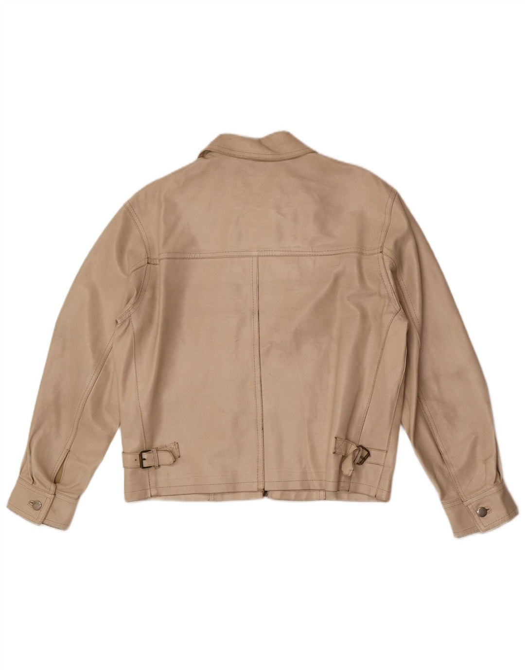 Pinko Damen Lederjacke IT 42 Mittelbeige