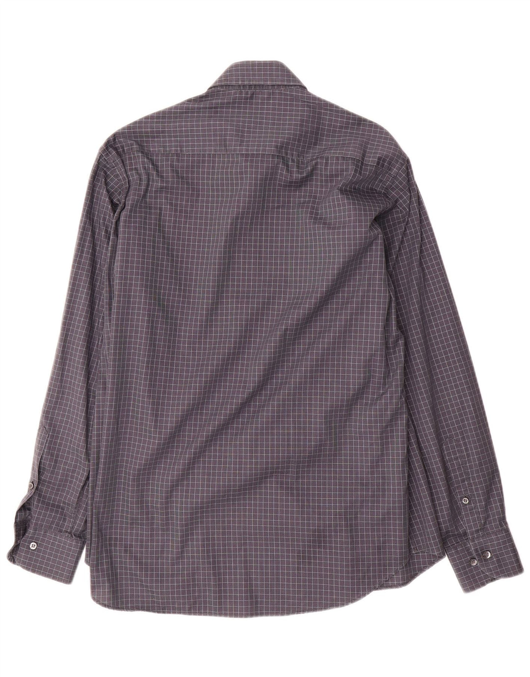 Yves Saint Laurent Herrenhemd Größe 40 15 3/4 Mittelgrauer Gingham