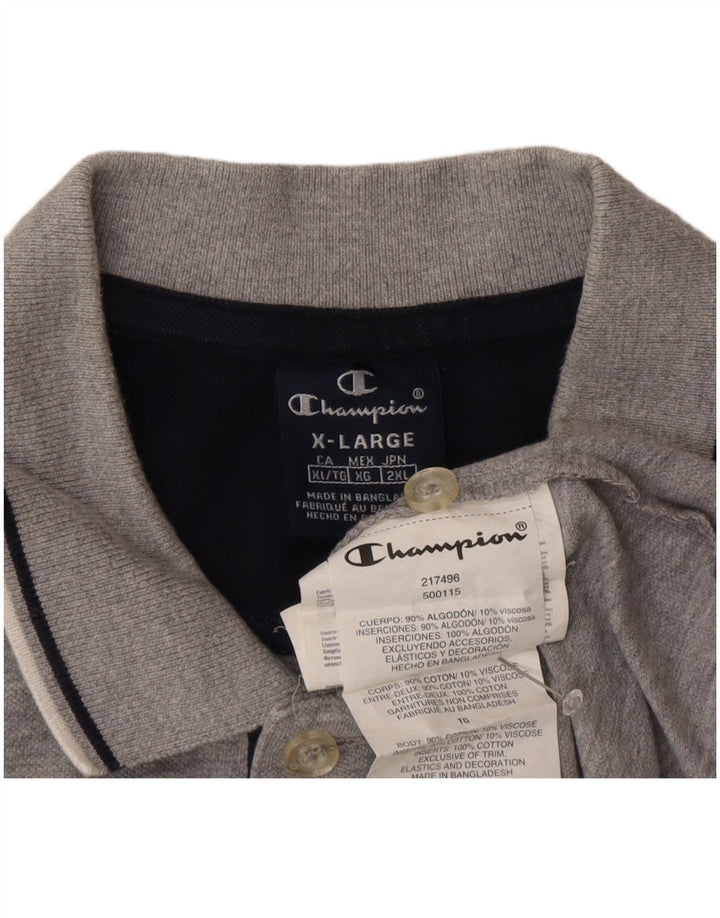 Champion Herren Poloshirt XL Grau Baumwolle