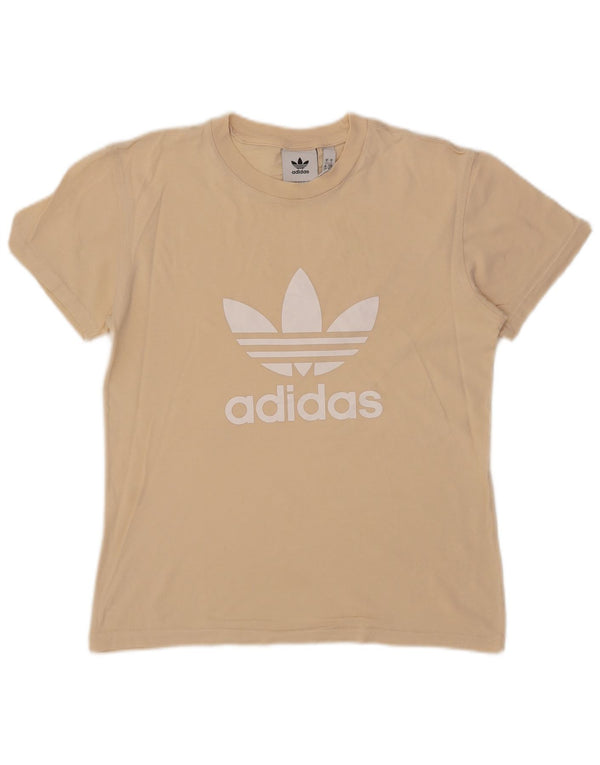 Adidas Damen Grafik T-Shirt Top UK 10 Small Beige