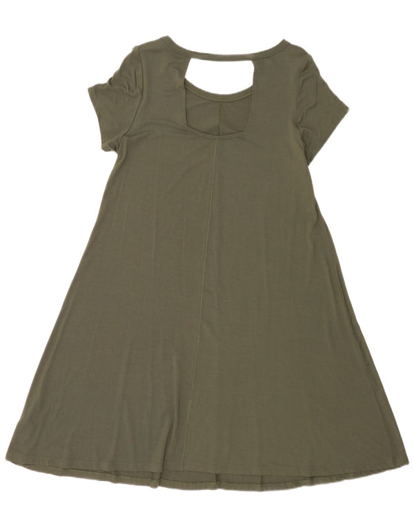 Marks & Spencer Damen A-Linien-Kleid UK 16 Large Khaki Viskose