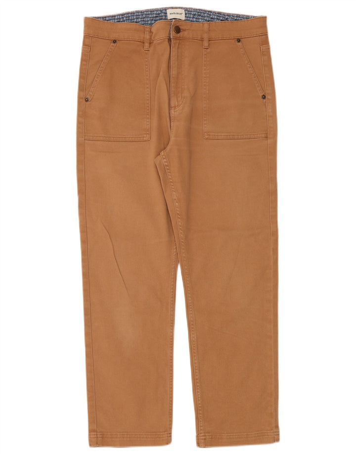 White Stuff Gerade Damenhose UK 12 Mittel W32 L26 Braune Baumwolle