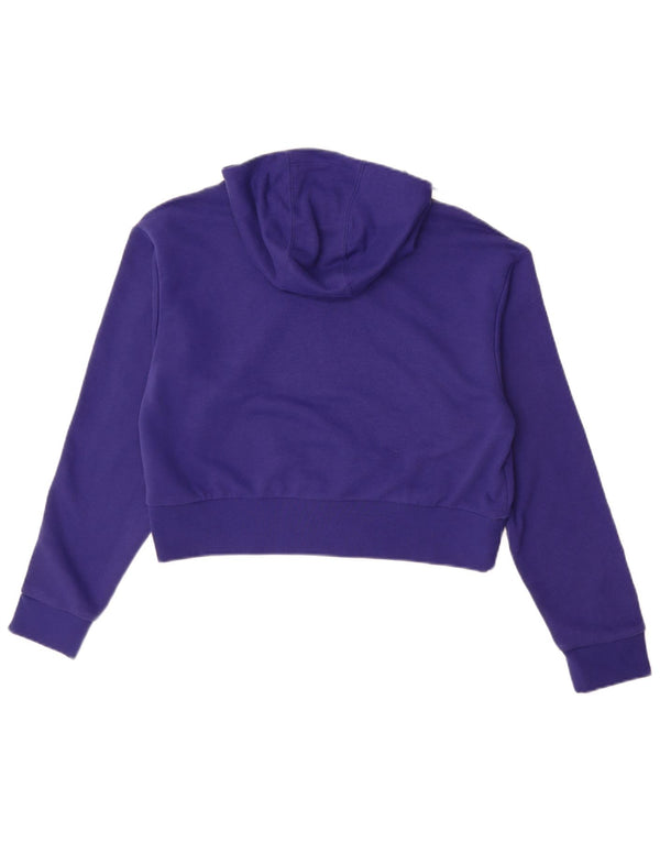 ADIDAS Mädchen Crop Graphic Hoodie Pullover 13-14 Jahre Lila Blumenmuster Baumwolle
