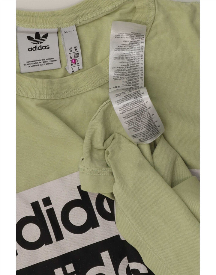 Adidas Herren Grafik-T-Shirt aus mittelgrüner Baumwolle