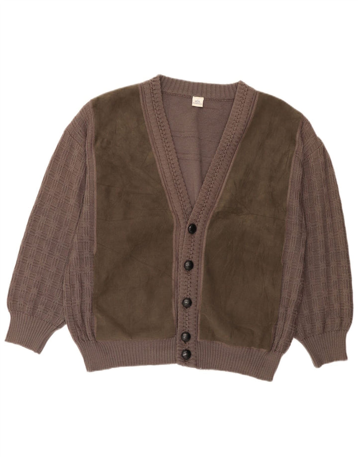 Walbusch Herren-Cardigan-Pullover IT 54 XL Grauer Farbblock