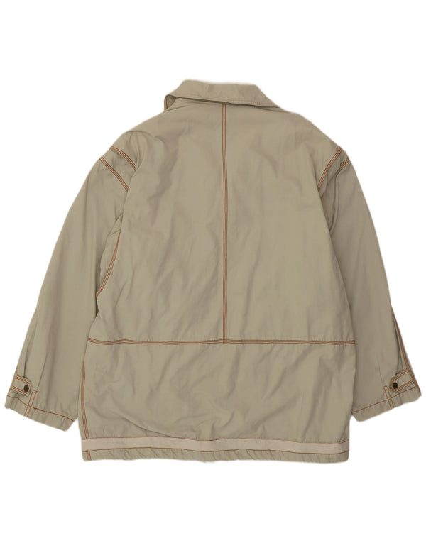 Berto Lucci Mens Loose Fit Utility Jacket IT 54 2XL Beige Cotton Retro