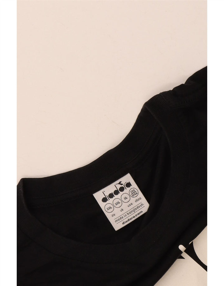 Diadora Herren Grafik T-Shirt Top 2XL Schwarz